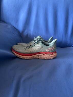 Hoka Clifton 8 Running Shoes Light Blue Women's 9B
